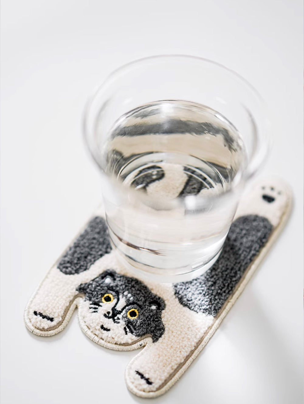 Black and White Cat Knit Coaster