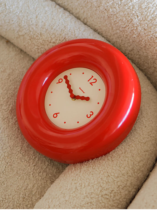 Bagel Red Circular Wall Clock